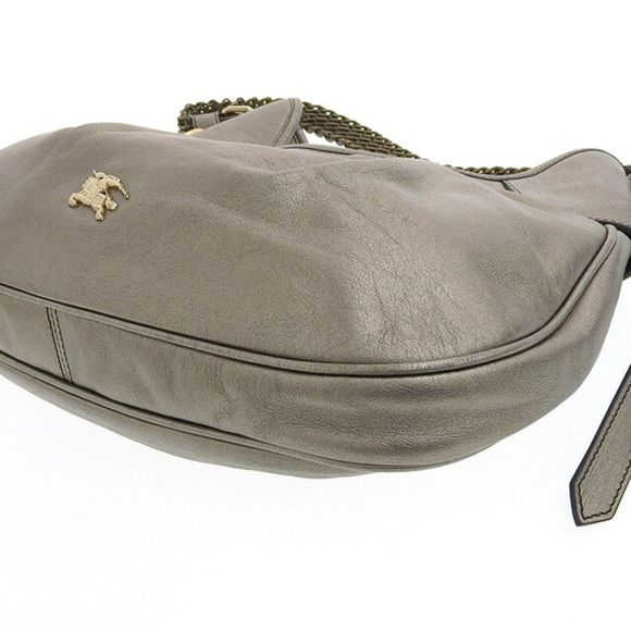 Burberry Silver Gold Metallic Prorsum Bag Mixed Metal Woven Chain Crossbody Bag - Picture 10 of 17